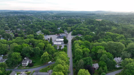 Wide-shot-of-affluent-suburban-area