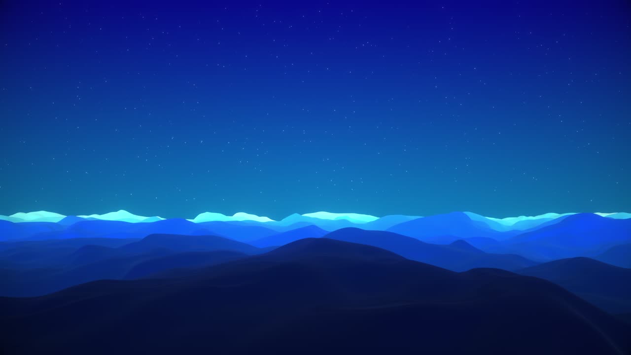 야간 하늘 배경 루프 아래의 애니메이션 파동 해경