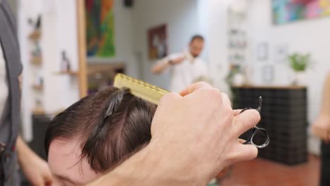 haircut at a hair salon