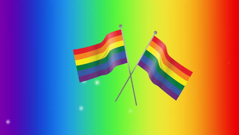 animación de las banderas del arco iris sobre el fondo del arco iris.