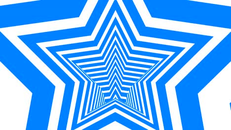 animated hypnotic star with white and blue seamless loop background.