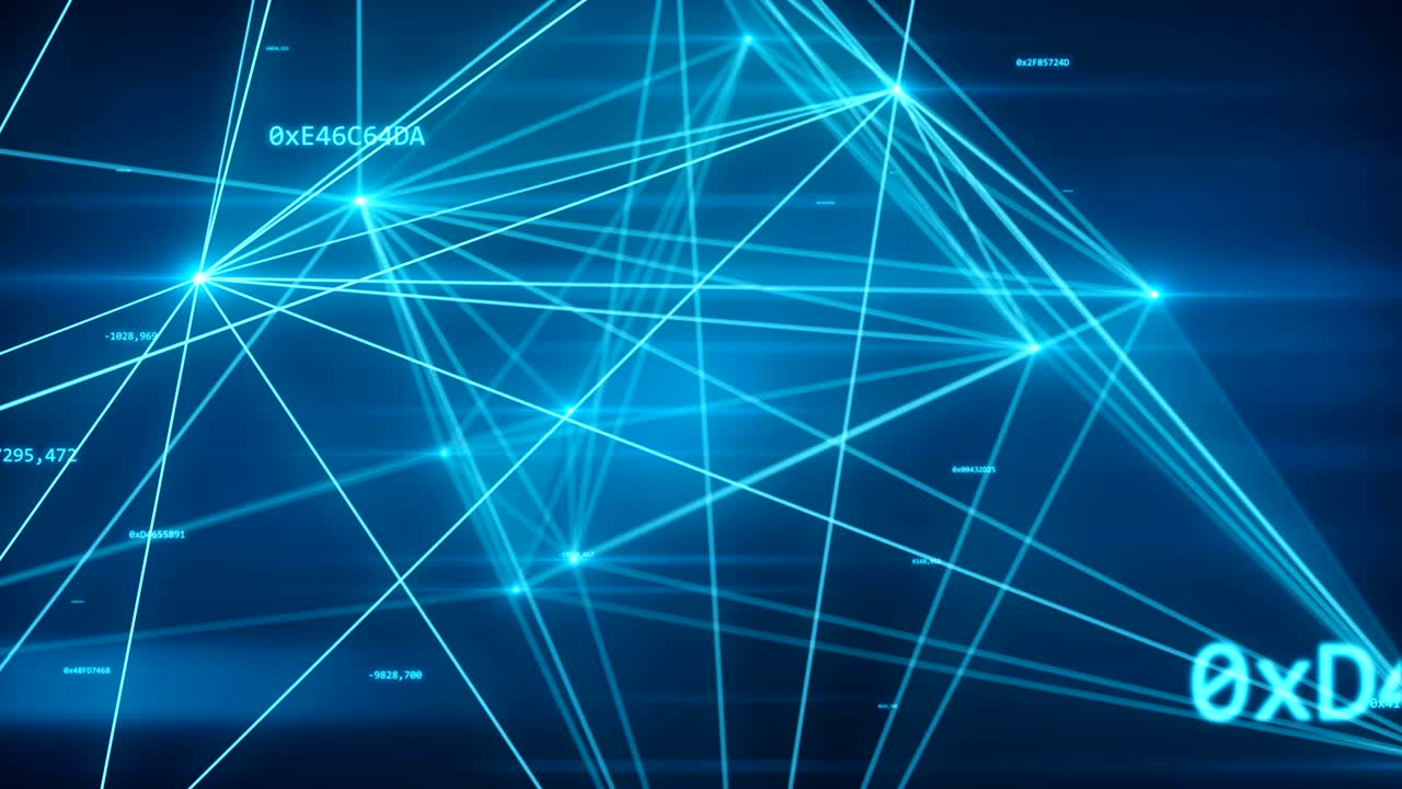 red futurista abstracta con números y conexiones