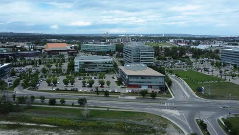 aerial view of the brookfield residential properties office building in calgary