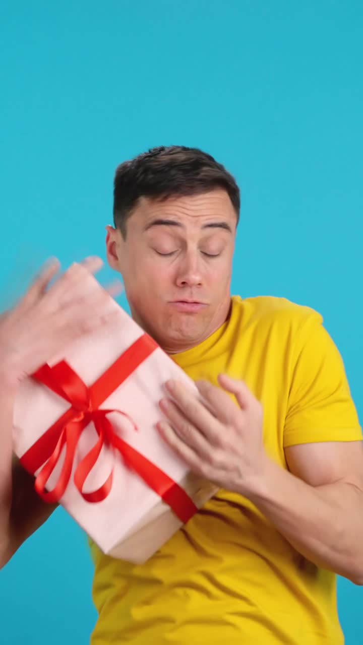 Man excited about gift
