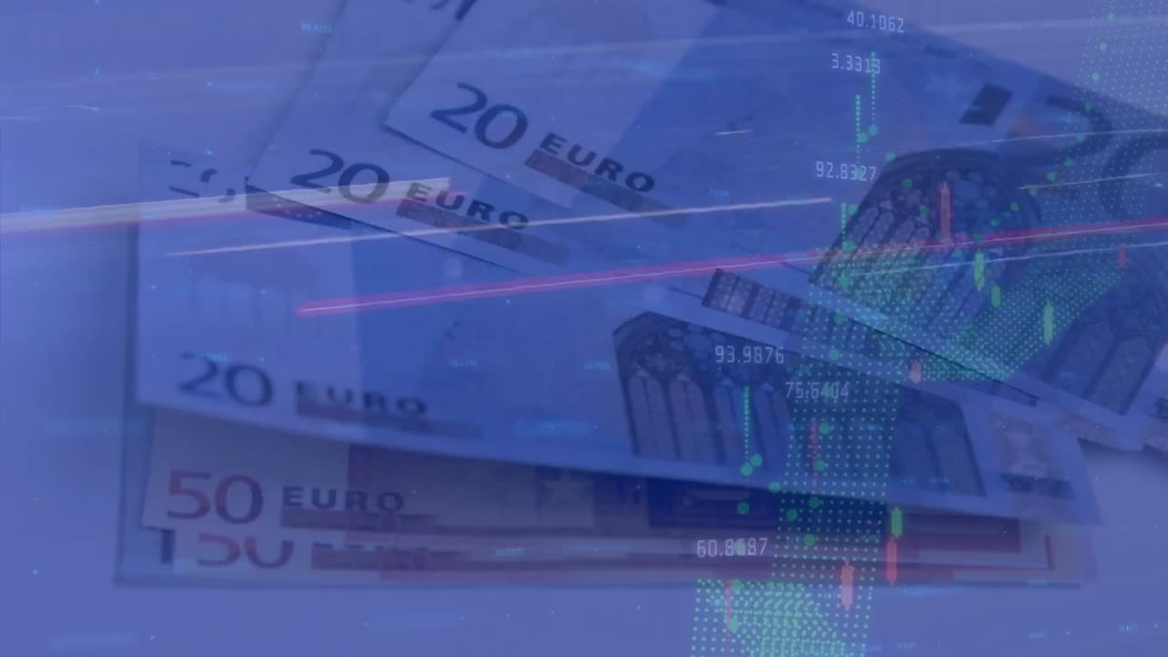 animazione dell'elaborazione dei dati sulle banconote