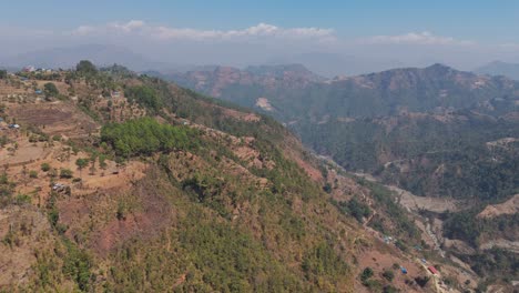 himalayan range in nepal, showing an urbanization