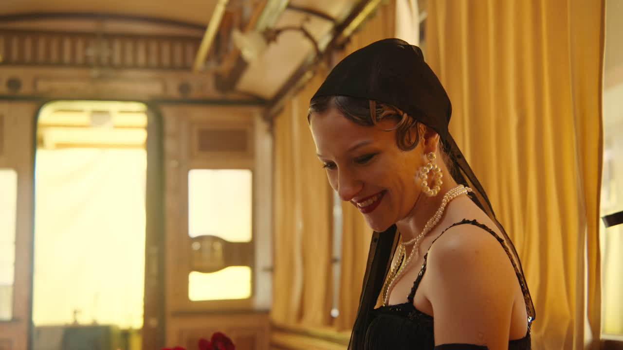 Vintage 1920s Woman on a Train