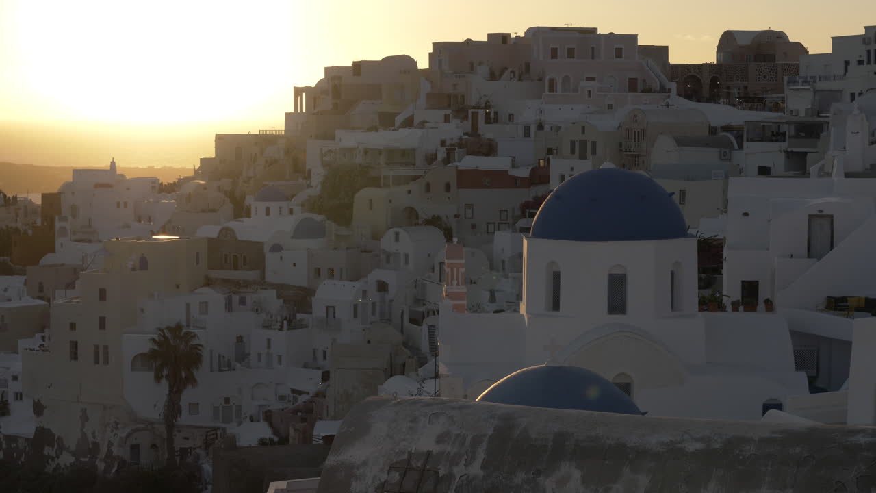 puesta de sol de santorini oia