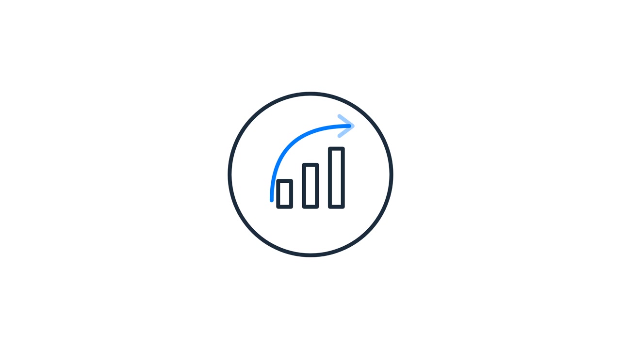 Animated Bar Chart Icon Showing Growth