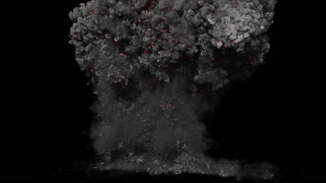 Explosion-front-view,-transparent-background