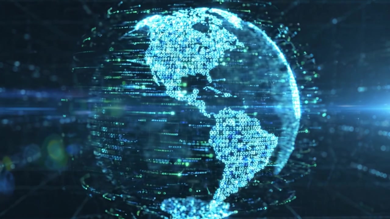 Visualizing the Digital Realm: A Futuristic Representation of Earth Surrounded by Streams of Binary Code and Data Flowing Throughout the Digital Universe