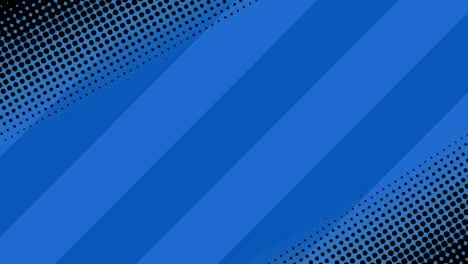 animación del diseño de patrones de puntos negros contra un fondo a rayas azules con espacio de copia