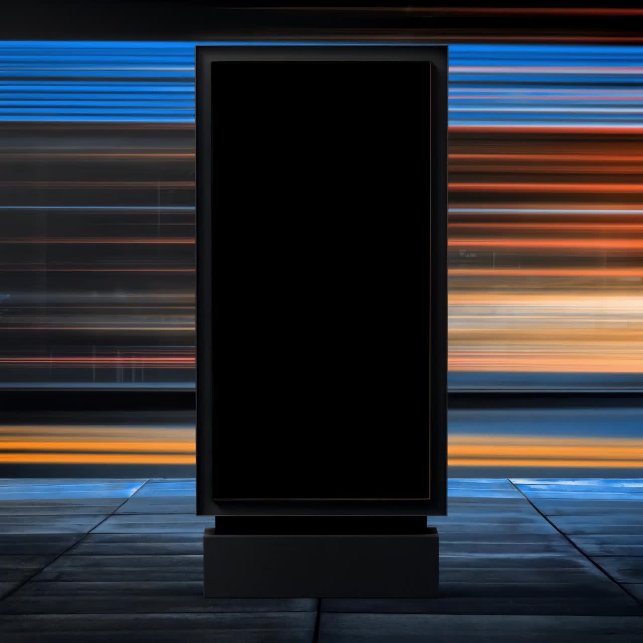 Digital billboard screen live mockup by road animated overlay, transparent 4K video, alpha channel