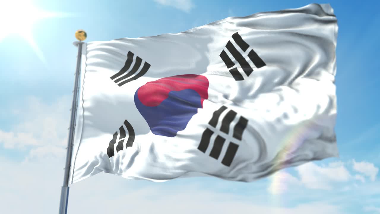 국가 기둥에 깃발을 흔드는 4k 3d 그림