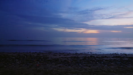 time lapse at the beach after sundown