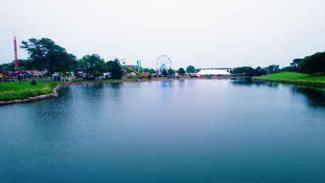 revealing carnival setup in vernon hills, illinois, usa