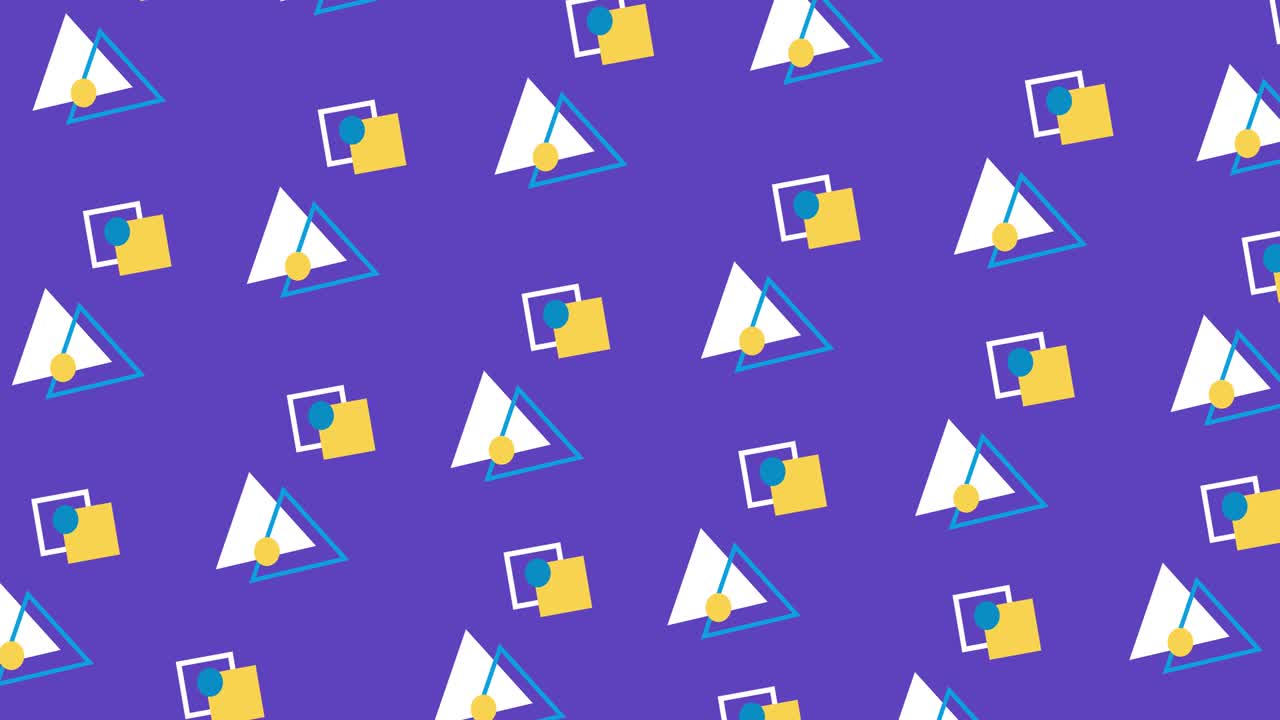 fondo de patrón de diseño abstracto. estilo de memphis con formas geométricas de diferentes colores vintage. diseño de arte pop sin costuras.