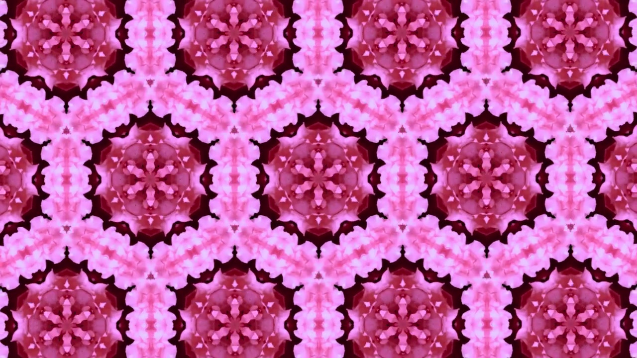 Abstract Pink and Red Geometric Kaleidoscope Background Loop
