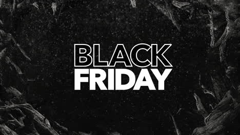 Black-Friday-animated-text-graphic-with-snowfall,-full-screen,-4k