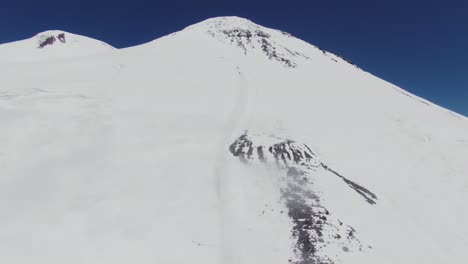 elbrus mountain summit in winter