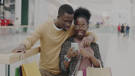 couple shopping in mall