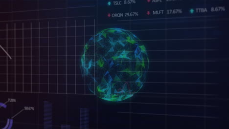 mercado de valores con esfera generada digitalmente.