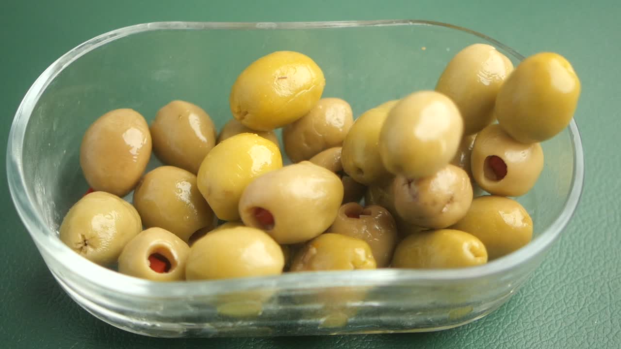 Olives in a Glass Bowl