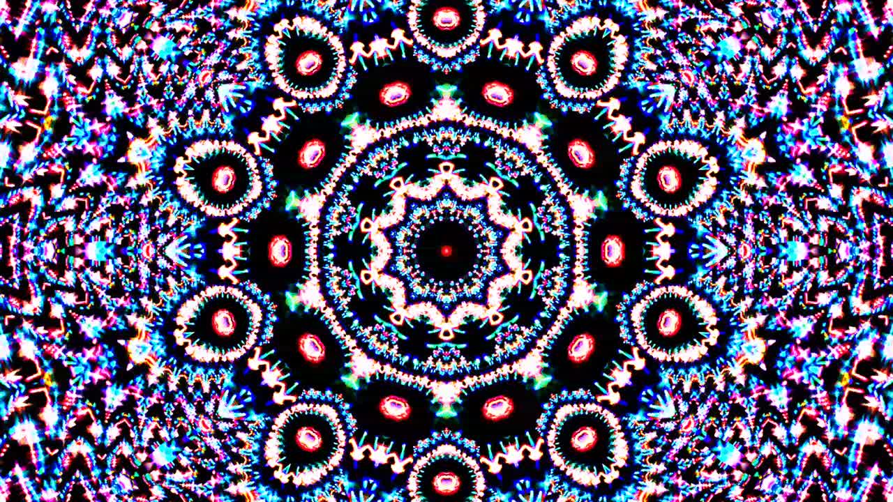 linee colorate onde luminose forma di fiore sfondo caleidoscopio astratto