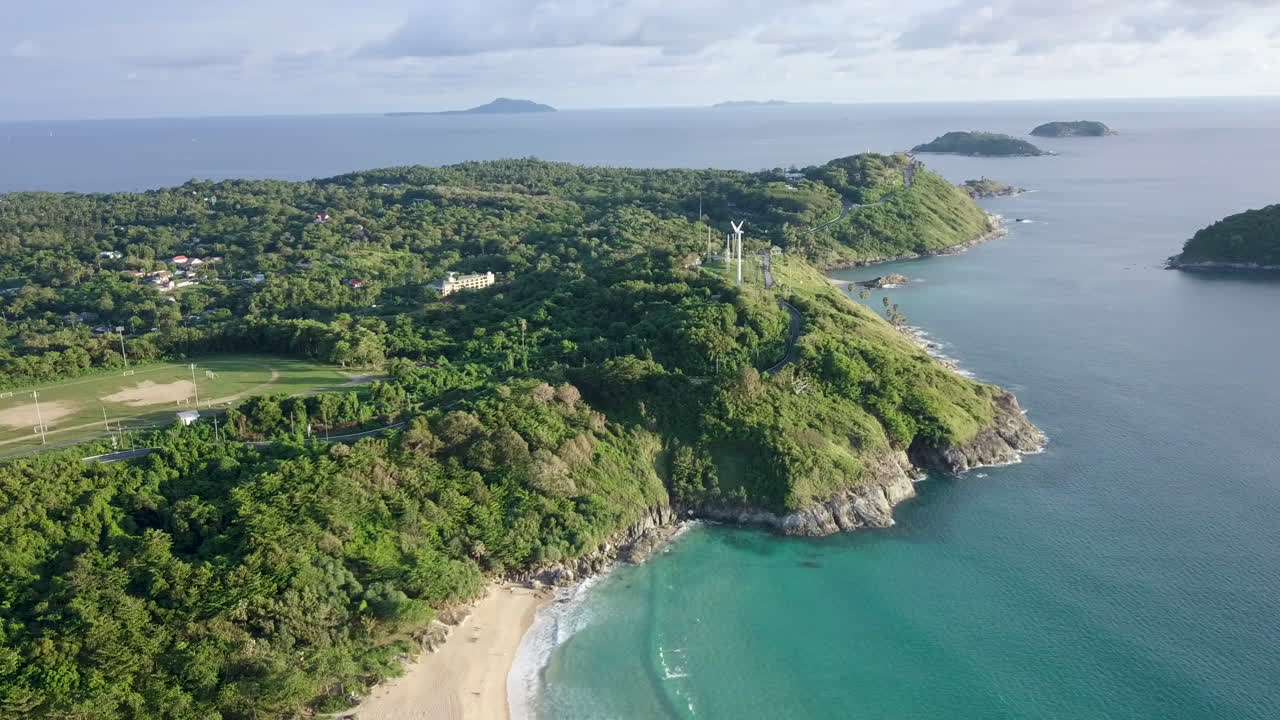 Aerial view of the coastline on the island of Phuket, Thailand
