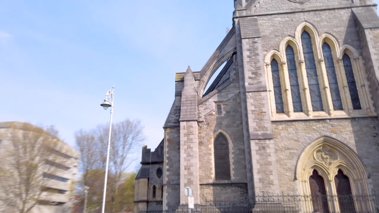 Hyperlapse: Christ Church Cathedral of Dublin during a sunny day. 4K Resolution