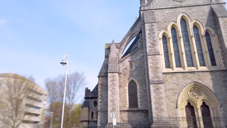 hyperlapse: christ church cathedral of dublin during a sunny day. 4k resolution