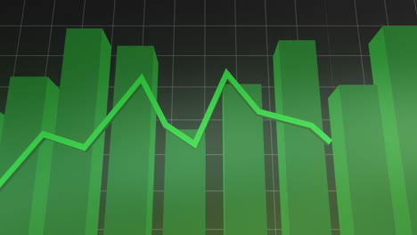 animation of green line over statistics and data processing