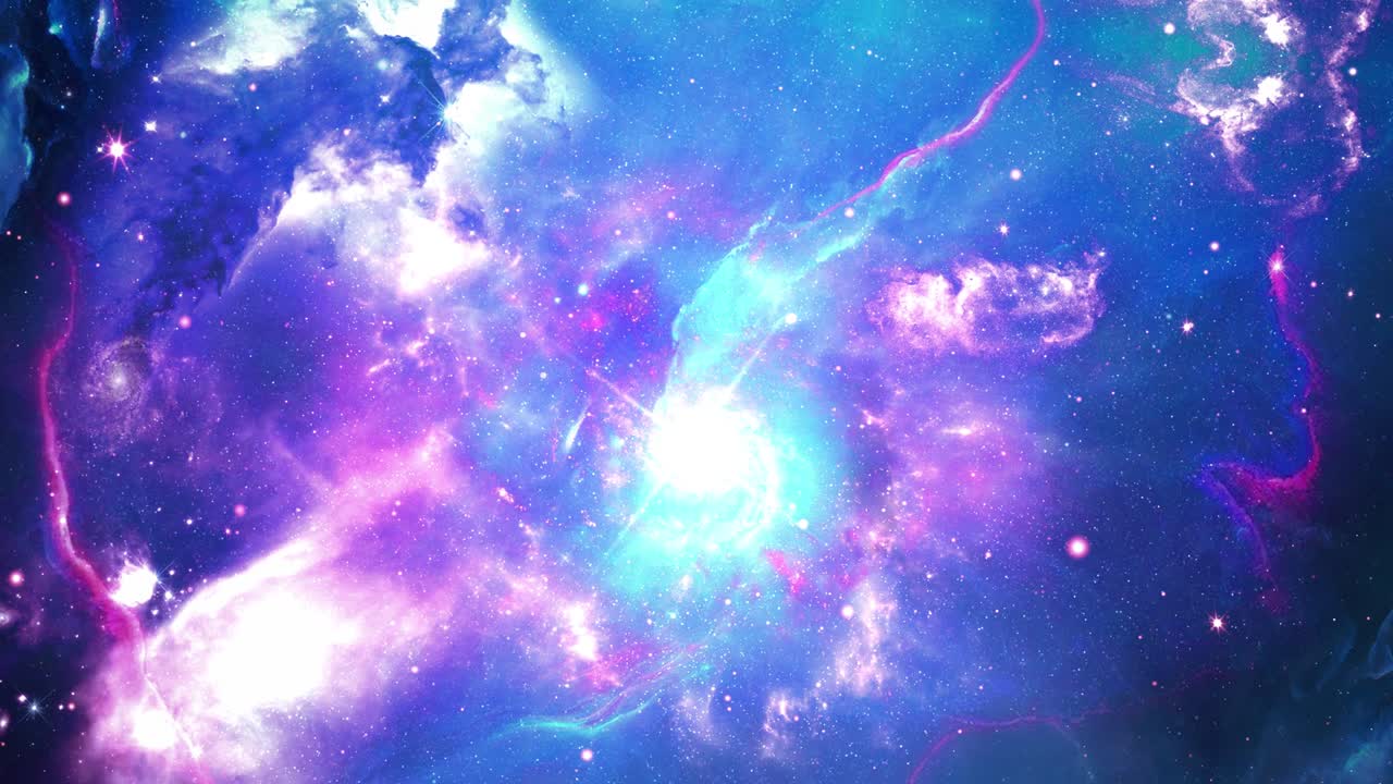 Space flight into a star field realistic galaxy milky way Light animation Loop background.