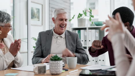 happy business people, fist bump