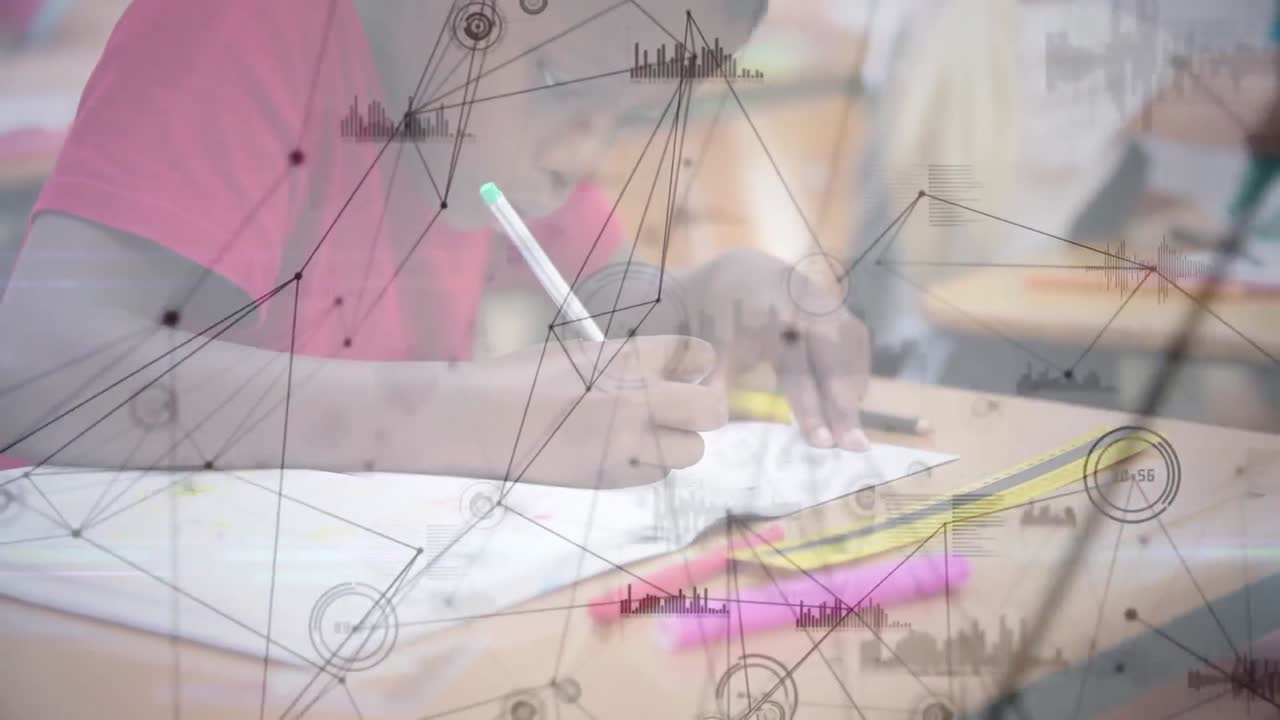 animación de la red de conexiones a través de la escritura de los escolares