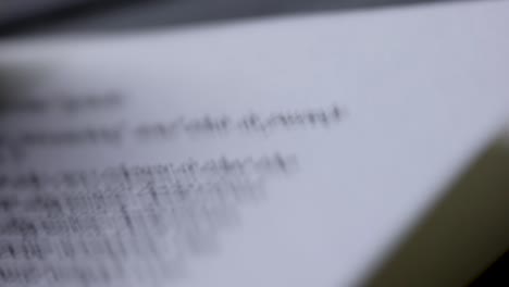 close-up of a book page with text