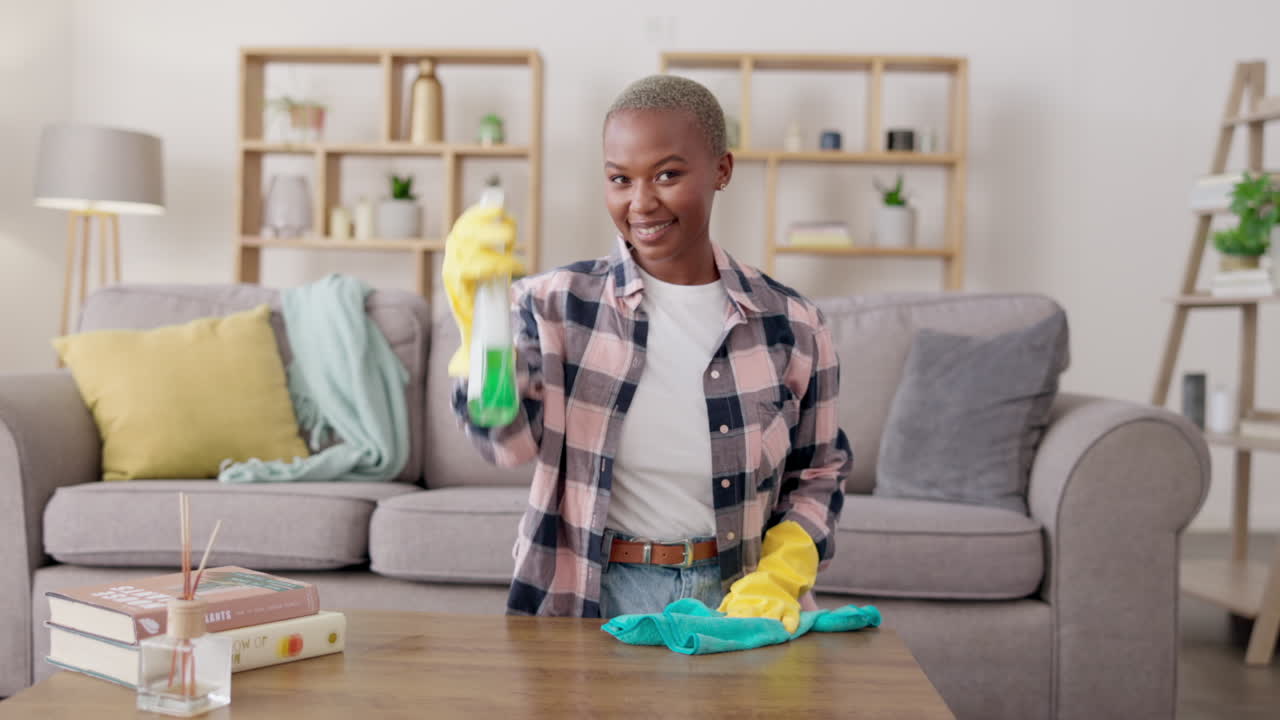 essuie-linge, table et portrait d'une femme en train de nettoyer
