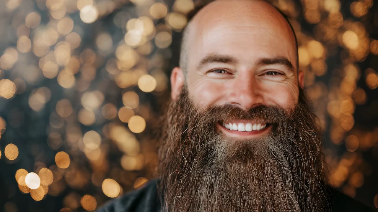 hombre feliz con barba
