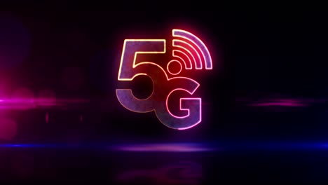 símbolo de comunicación móvil 5g abstracto en bucle