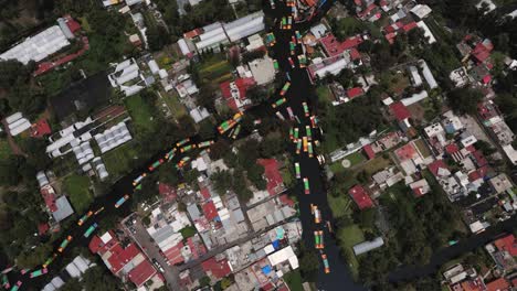 aerial views of xochimilco zone in cdmx, captured by drone