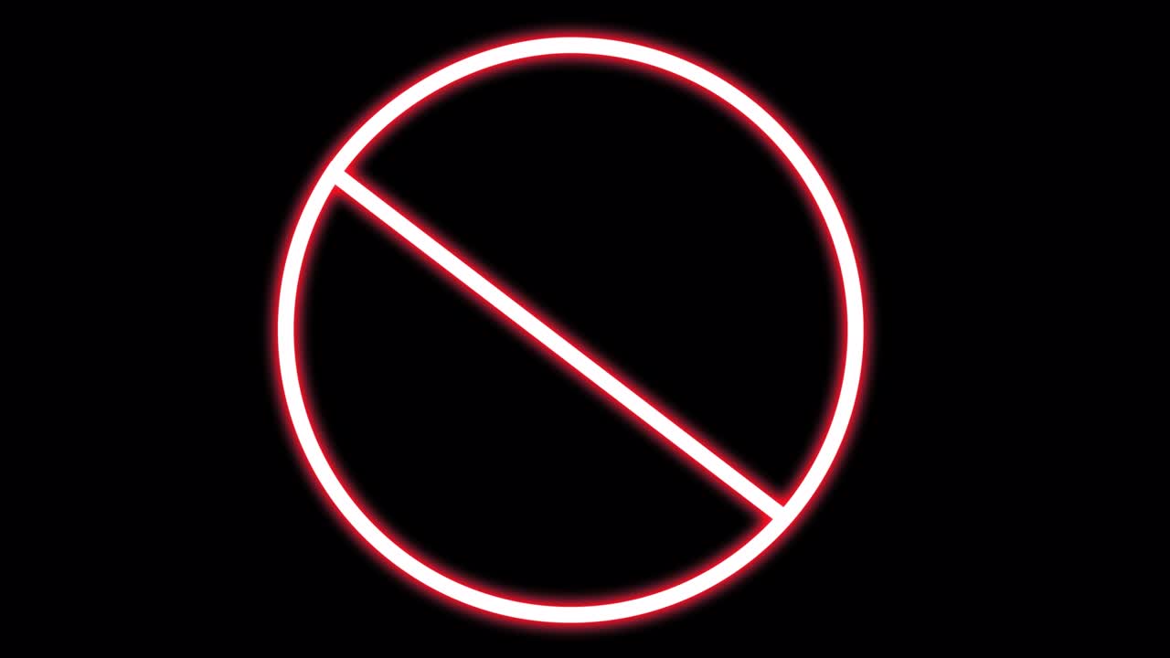 Neon prohibition sign.
