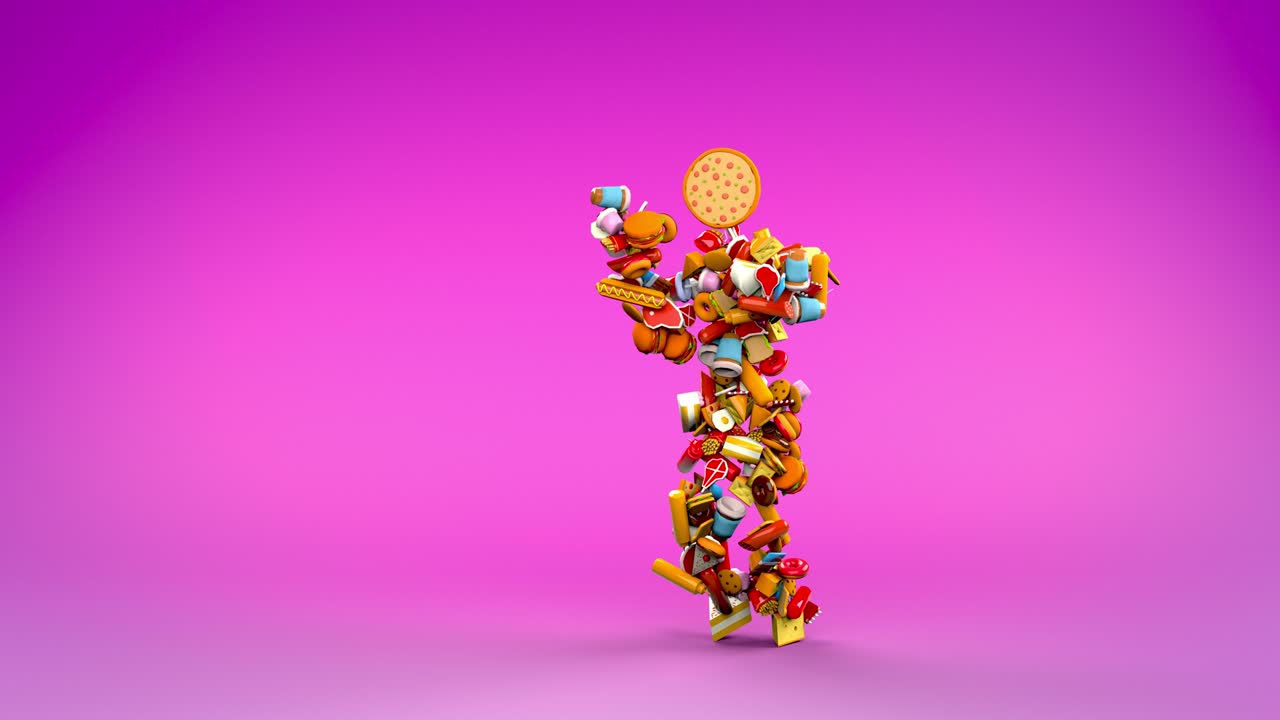 춤추는 패스트푸드 요리