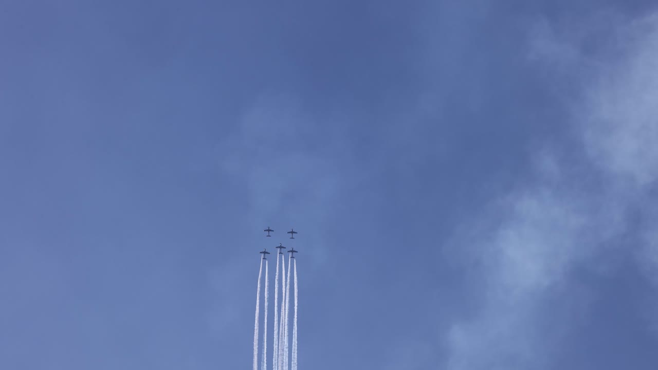 동기화 된 비행 및 구성의 공중 표시