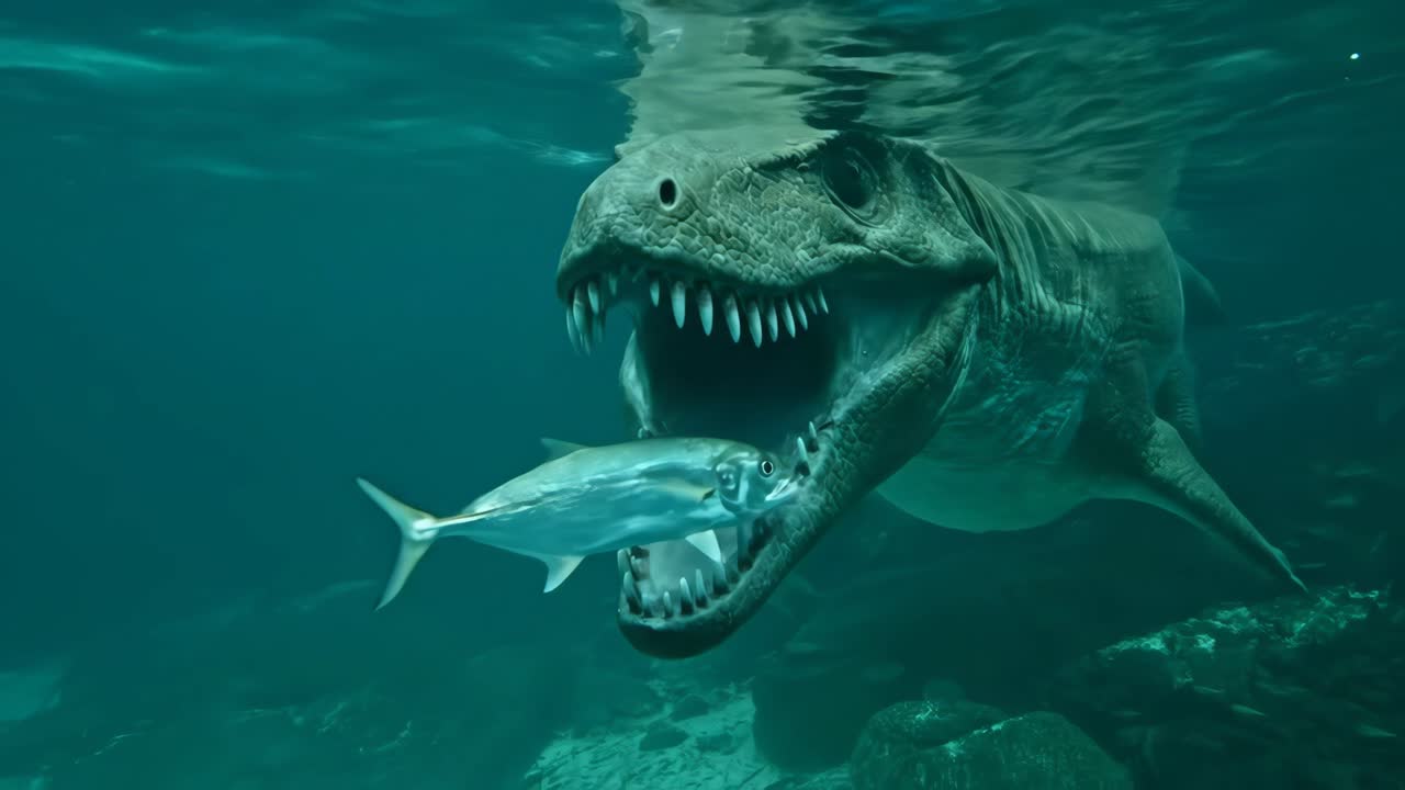 Underwater Dinosaur Predation