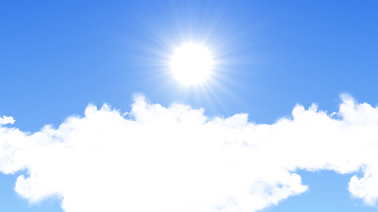 красивое голубое небо с облаками цикл анимации фоновый зеленый экран.