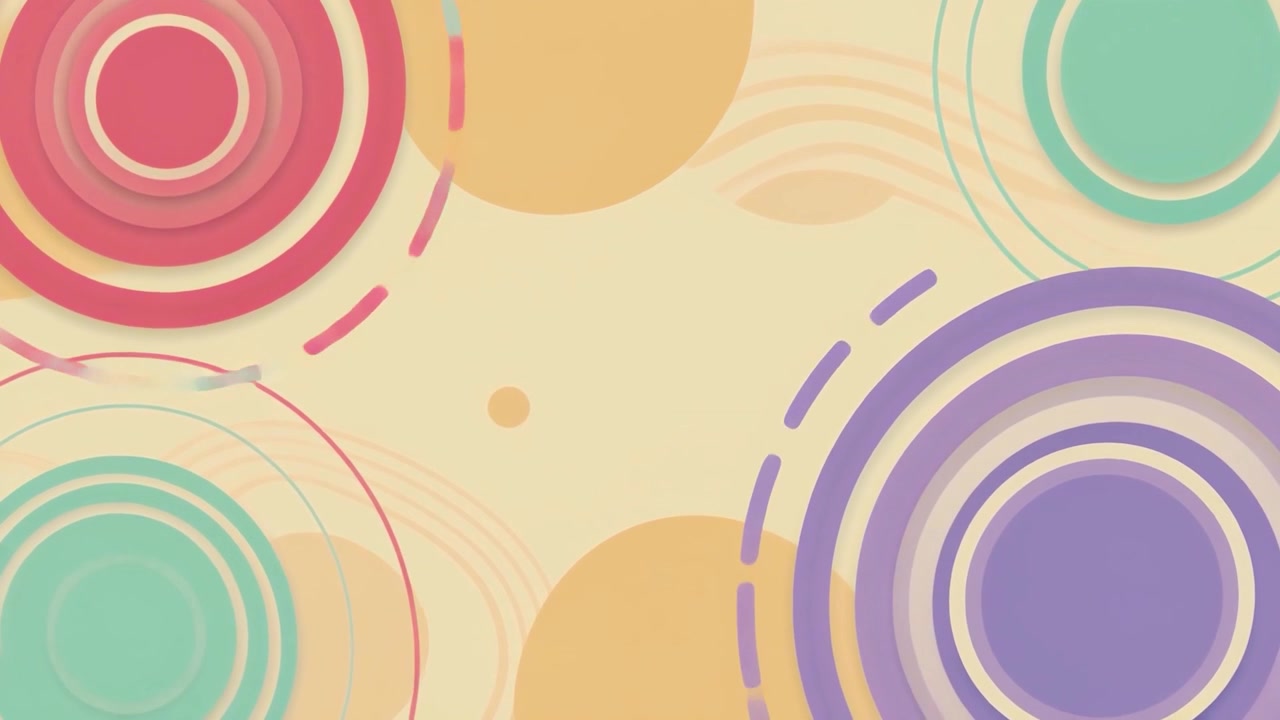 Abstract Animated Background with Colorful Moving Circles and Shapes