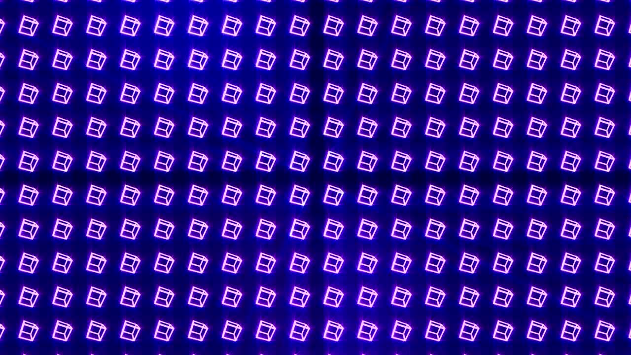 patrón de cubo geométrico. baile de cubo. animación de bucle de símbolo de negocio. diseño de red de negocios.