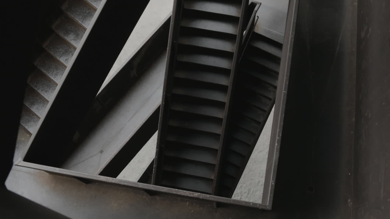 Abstract, geometric steel stairway