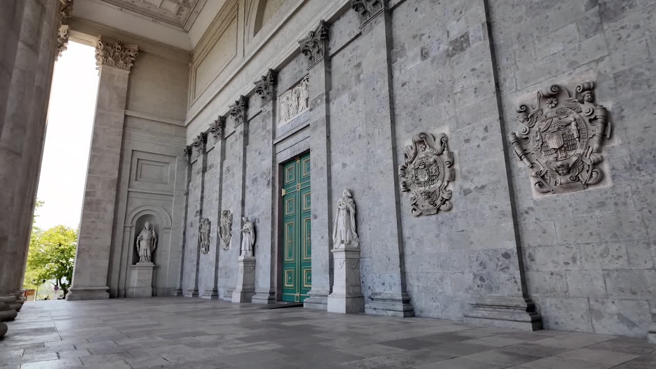 Architectural Details of a Stone Building