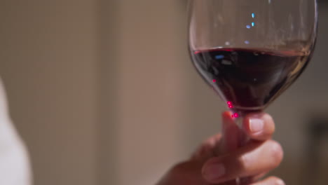 tasting red wine